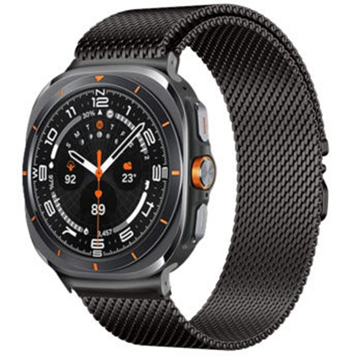 갤럭시워치8 클래식 메탈 밀레니즈루프 스트랩 원터치 버클형 밴드 교체줄 시계줄 40 44mm, 블랙, 1개