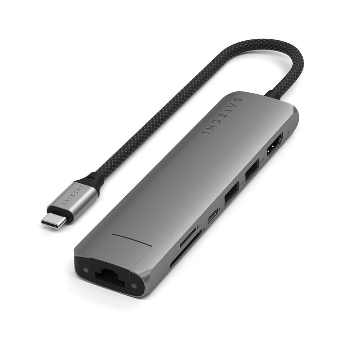 사테치 C타입 7in1 알루미늄 초슬림 이더넷 멀티 허브 10Gbps