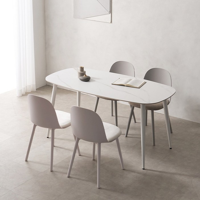 모리 포세린 세라믹 4인용 6인용 식탁 세트 1400 1600 1800 상판 2종 의자별도