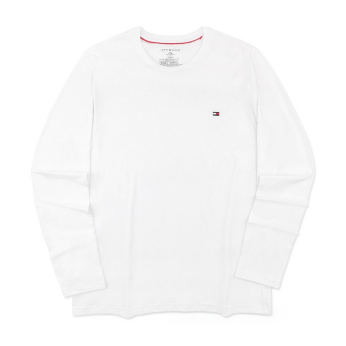 [정품] 타미힐피거 후드티 남여공용 코어 플래그 크루넥 긴팔 티셔츠 화이트