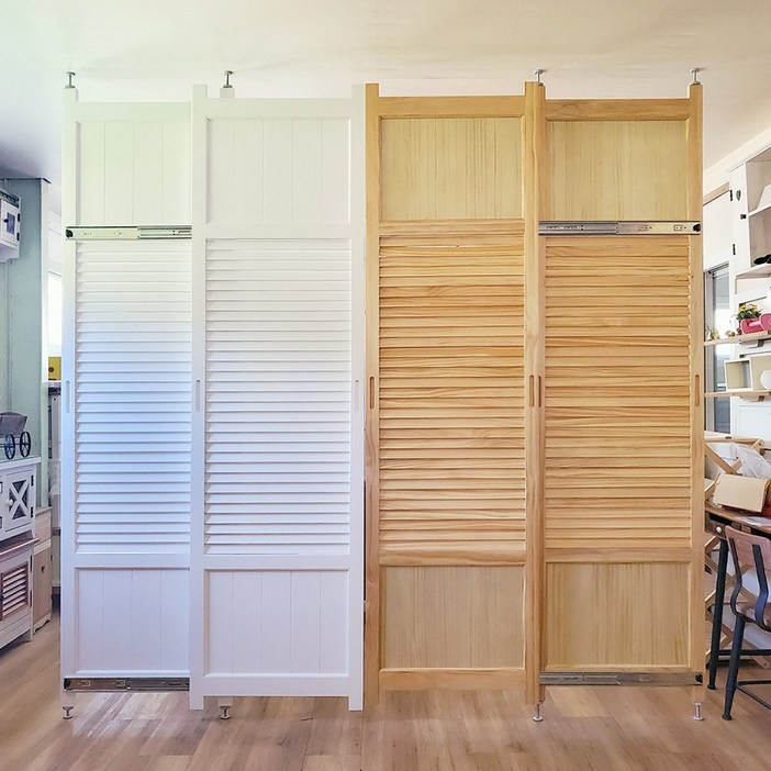 미닫이 원목 가벽 파티션 드레스룸 슬라이딩도어 높이22502930mm까지 간편설치 현관 중문 인테리어파티션, 내추럴