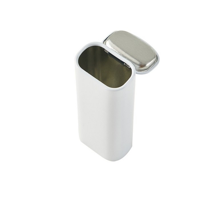 반센트 틴케이스 튼튼한 철제 경첩 틴박스  다꾸, 스티커, 포카 보관함 사각 무지 틴케이스 포카 포토 다꾸 굿즈 틴 케이스 뚜껑일체 중형, 1개, 화이트