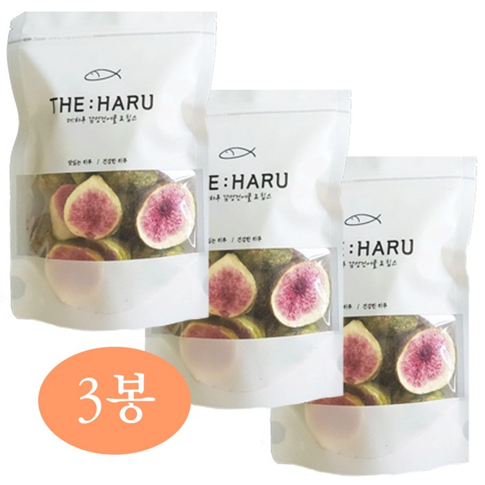 더하루 동결건조과일칩 무화과칩S번들 100 무화과, 55g, 3개