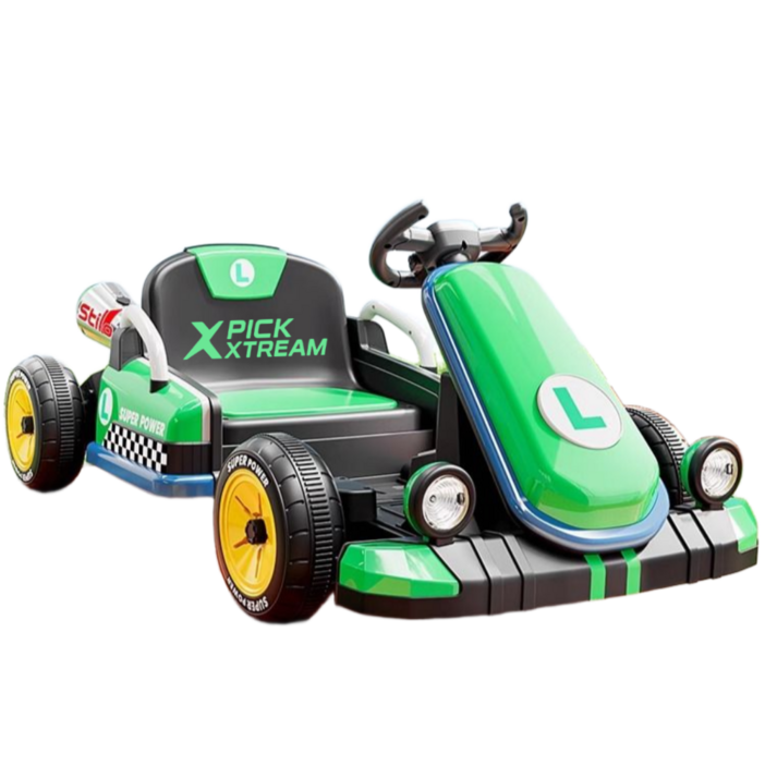 픽스트림PICKXTREAM 리모컨 씽씽 고카트 1인용 전동차 리모콘 소형 카트 전동 루지 드리프트 성인 접이식카트 경주 야외용 공원 레이싱카, 그린, 1개