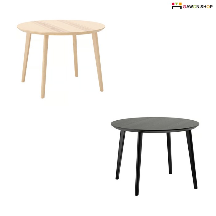이케아 LISABO 튼튼한 원목의 원형 식탁테이블