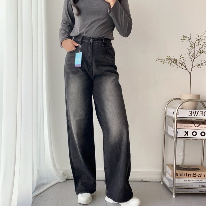 라몬즈키작녀통통 2단기장 빈티지 밴딩 빅사이즈 팬츠 청바지3xl