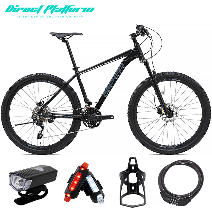 알톤 MTB자전거 27.5인치 알루미늄 산악인증 마렝고 시마노 데오레30단 27.5인치 유압디스크브레이크 6종사은품+펌프+헬멧 증정, 1개, 170cm, 17인치 무광블랙그레이+용품 9종 포함