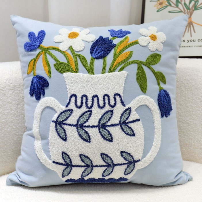 진하다 북유럽 자수 쿠션커버 쇼파쿠션 커버 40 45 50