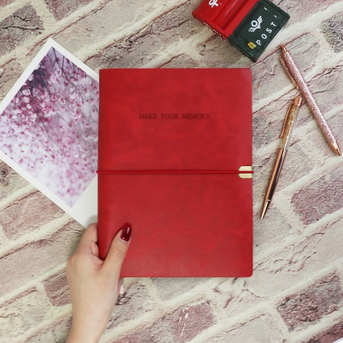 비오파파 가죽 6공 회사 업무용 만년 A5 다이어리