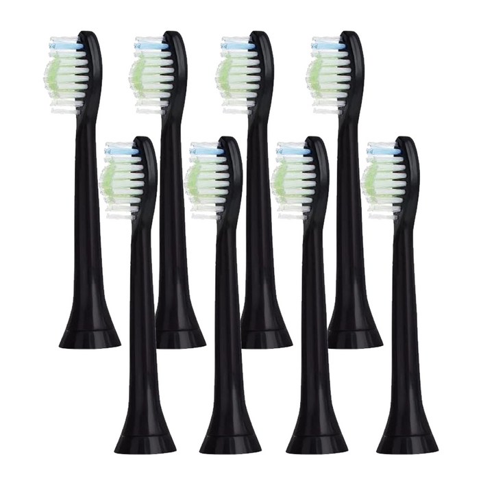 필립스 전용 전동칫솔 호환 리필모 HX6160 HX6902 HX6910 호환 칫솔모 블랙, 8개입, 필립스 블랙