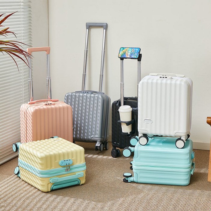 14인치 미니캐리어 기내용 가벼운 소형 여행가방 실용적 다용도 컵홀더 폰거치대