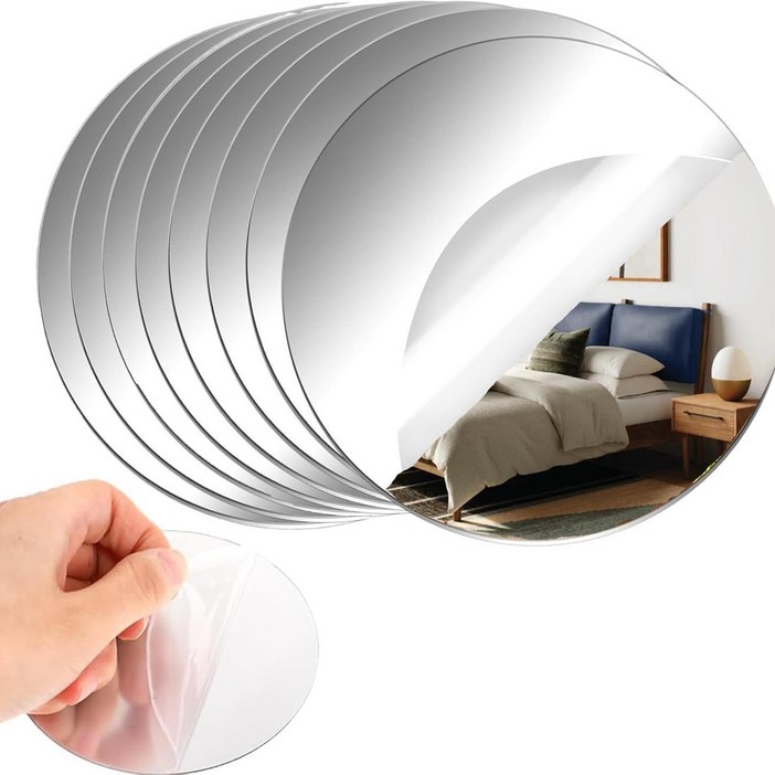 원형 일상도구 부착형 아크릴 벽거울