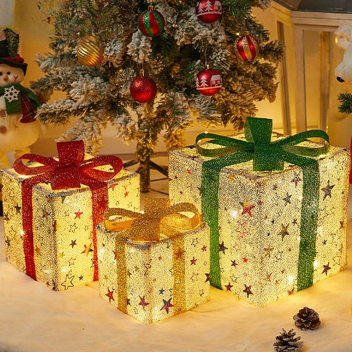 코스키 크리스마스 LED장식 조명 선물상자 대중소 3개CBL522, 1세트, 옵션 05