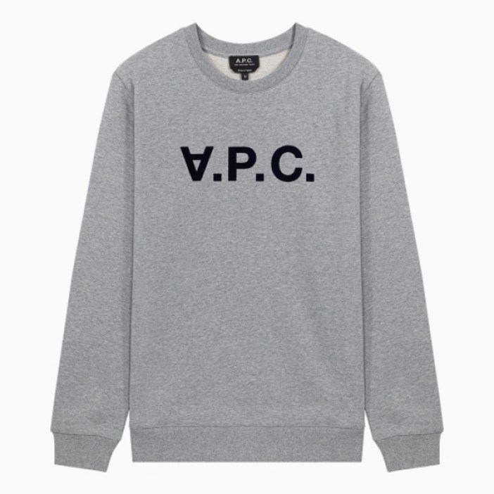 아페쎄 당일 23FW VPC 로고 그레이 코튼 맨투맨 COFAXH27378PLA