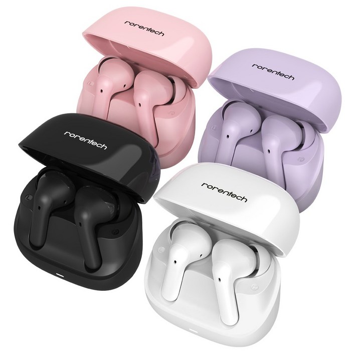 로랜텍 풀옵션 파스텔 ANC ENC 노이즈캔슬링 커널형 블루투스 이어폰, 블랙, RSMR530