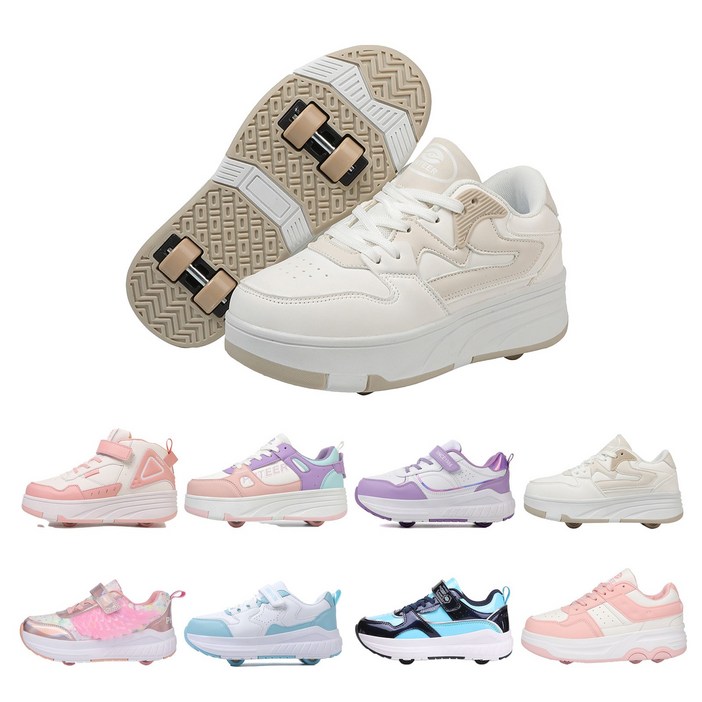 PHTEER 롤러슈즈 바퀴달린 운동화 바퀴달린 롤러슈즈 4륜 F03