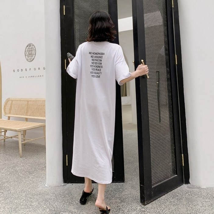 리니픽 데일리 긴팔 반팔 박스 원피스 레터링 롱원피스 8종