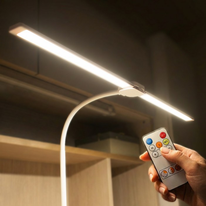 아이스터디 70cm 프로 와이드 LED 학습용 독서등 스탠드 책상 조명 클램프형 + 리모컨포함