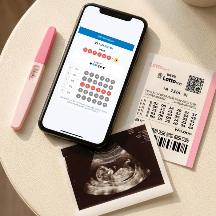 임밍아웃 로또 복권 이벤트 QR 아빠 당첨 임신 축하 카드 남편 부모님 친구