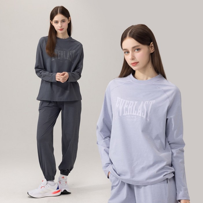 에버라스트 여성 나그랑 원마일웨어 맨투맨 + 조거팬츠