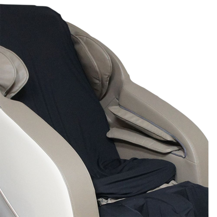 [더퍼] 국산 안마의자 가죽 천갈이 등판 덮개 등패드커버 좌판 일체형 보풀없는 고급 커버링, 블랙