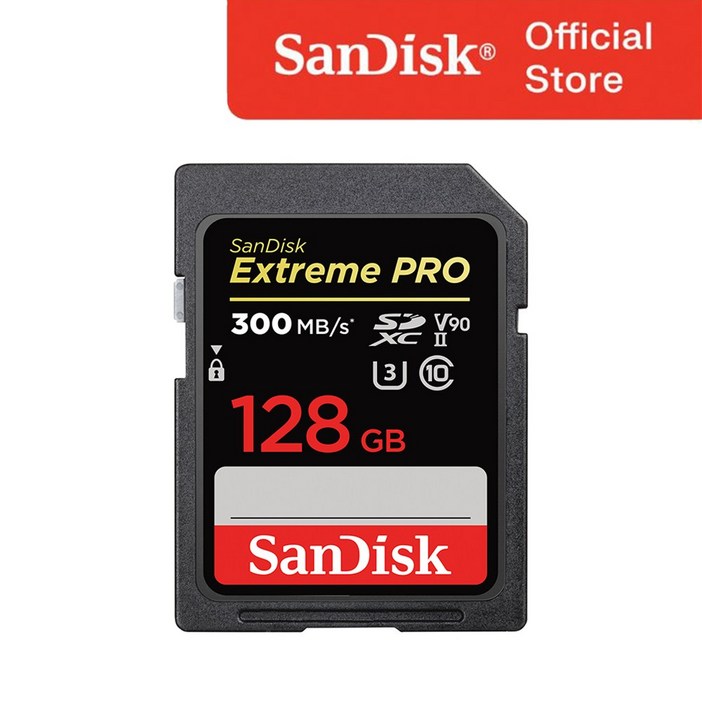 샌디스크 익스트림 프로 SD 메모리카드 SDXC V90 U3 C10 UHS-II SDSDXDK, 128GB, 1개