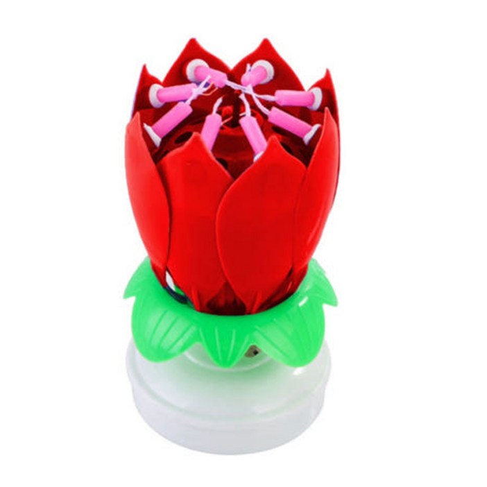 생일축하파티 이벤트 초 멜로디 빙글빙글 회전 연꽃초 생일초  IP