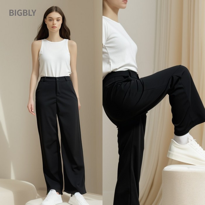 [55-99]빅블리 매직 밴딩 스판 일자 밴딩 슬랙스