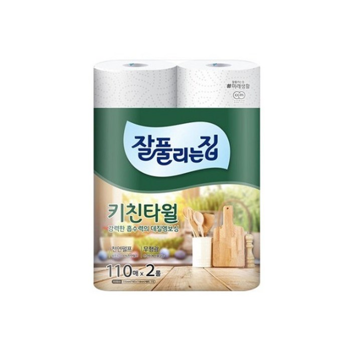 잘풀리는집 키친타올 110매 2롤, 6개