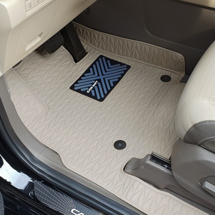 카프트 카니발 페이스리프트 호환 커스텀 리노 가죽 코일매트 모노륨 매트 4세대 KA4 하이브리드 올뉴 더뉴, 브라운