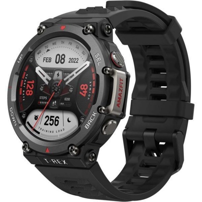 Amazfit TRex 2 견고한 스마트 워치 군 인증 GPS 24일 배터리 수명 심박수 VO2 SPO2 모니터링 페이서 고도 10ATM 방수 수면 모니터링블랙