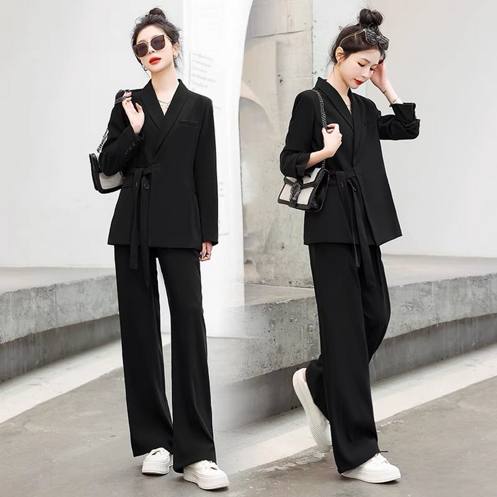 휠렉스 여성 캐주얼 허리띠 정장 블레이저 상하세트 JT337