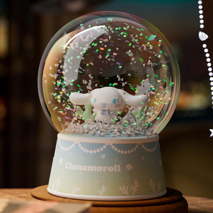 산리오 시나모롤 반짝 스노우볼 크리스탈 인테리어 장식품 워터볼