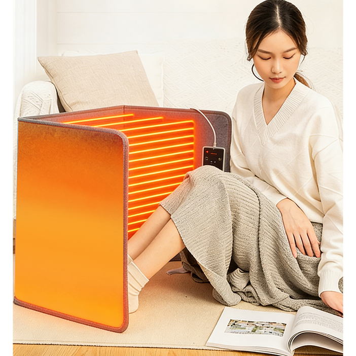 RichMagic 파티션히터 발난로 접이식 히팅패드 사무실 온열기, 그레이