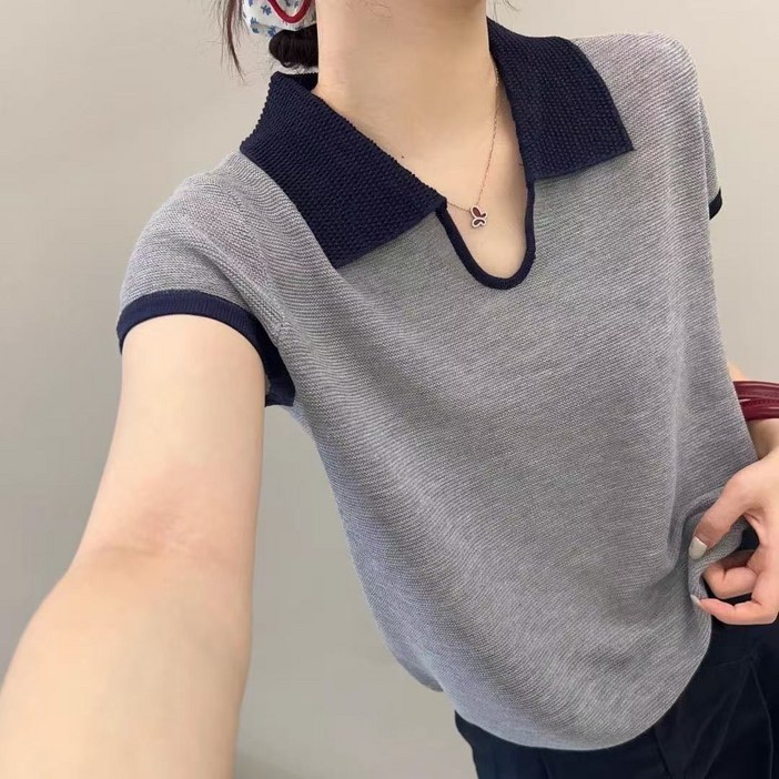 여성 여름 세련 분위기 시원한 반팔 티셔츠 6컬러
