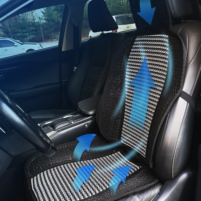 STK 차량용 국산 여름 시원한 쿨링 3D매쉬 통풍시트, 뒷좌석 3인용 블랙, 1개