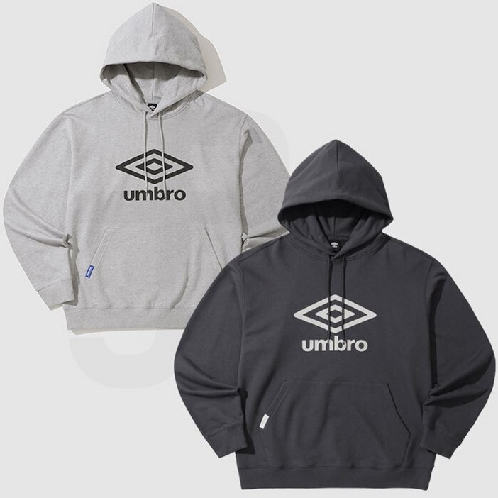 엄브로  에센셜 빅 로고 프렌치테리 후드 티셔츠 UP123CHD18