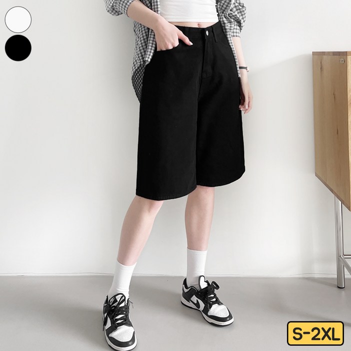 바비팩토리 여성용 5부 코튼 버뮤다 면바지 팬츠 2color