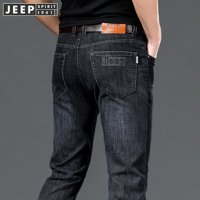 Jeep spirit 여름 얇은 청바지 남자 청년 느슨한 직통 마이크로 탄수 세탁 비즈니스 캐주얼 바지 - J713+양말  사은품