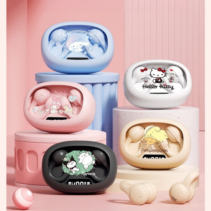 아미자드 산리오 블루투스 이어폰 무선 이어셋 귀여운 캐릭터 클립형 청력보호