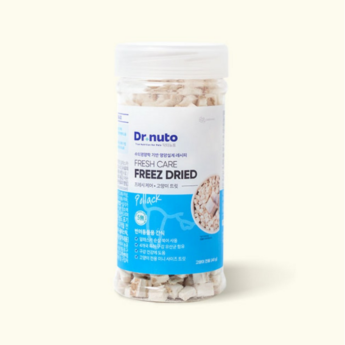 닥터뉴토 고양이 동결건조 간식 유산균 트릿 구내염구취치석제거 도움, 5개, 40g, 북어