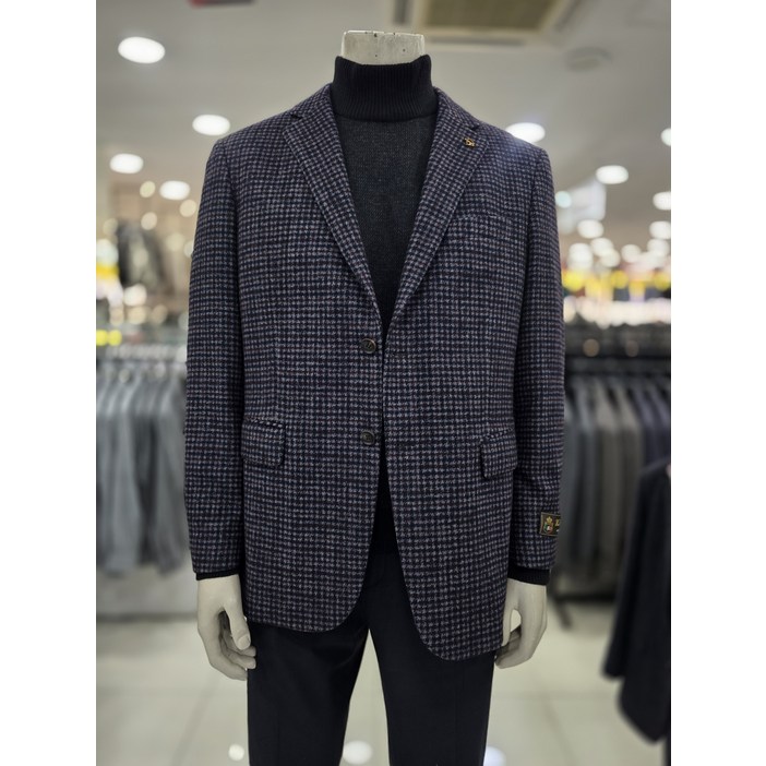 인디안 웰메이드 울알파카 등판누빔 체크 일반핏 콤비자켓 MAC FF3W 9431