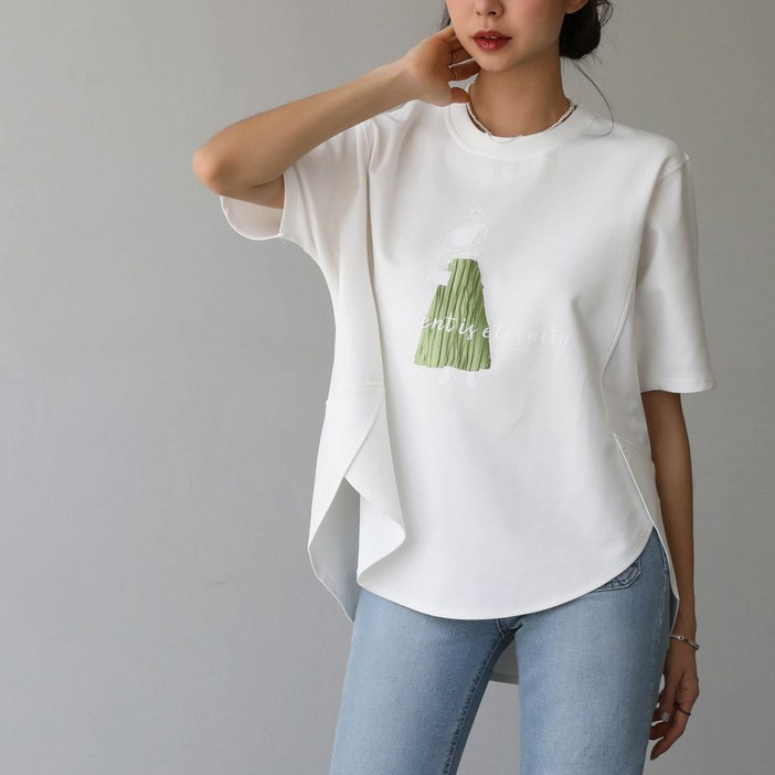 [피핀] 프린팅 포인트 루즈핏 티셔츠 #111282