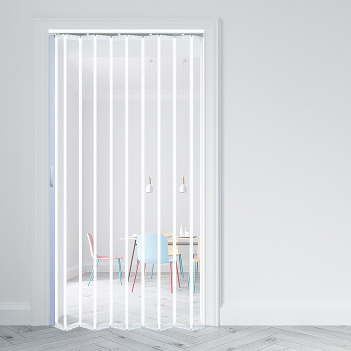 이케이몰 자바라 문 커튼 접이식 슬라이딩 홀딩 도어 투명 사이즈 선택 및 기재