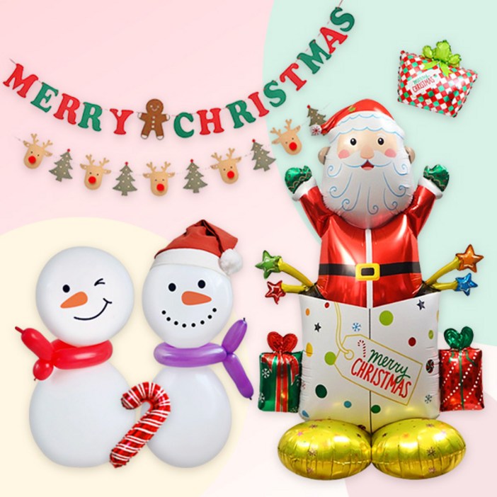 파티지 E크리스마스풍선 모음  크리스마스풍선세트 눈사람풍선루돌프풍선눈꽃풍선, EF3풍선 풀SET서프라이즈 눈사람