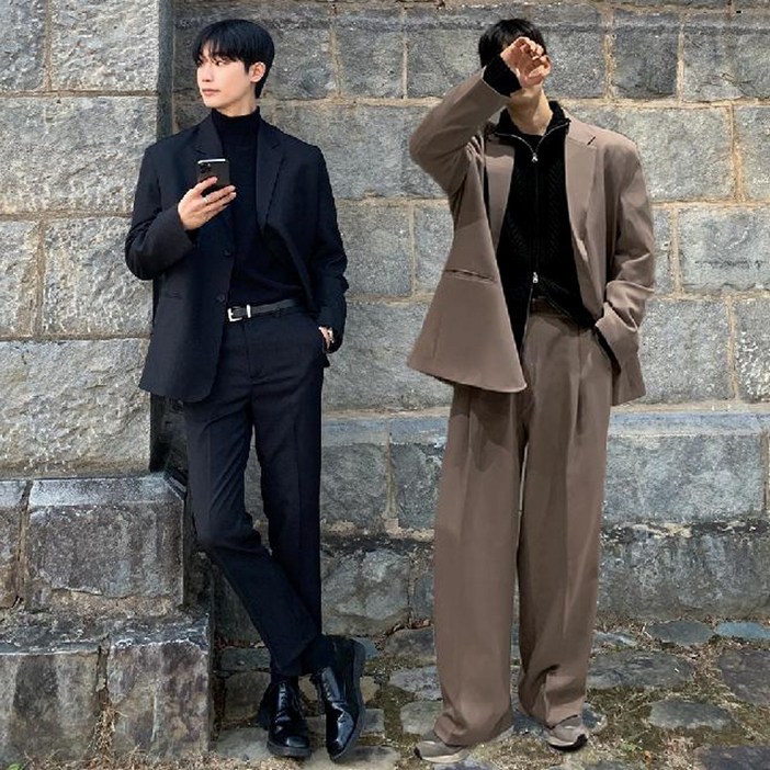 남자 블레이저 빅사이즈 오버핏 정장 하객룩 자켓