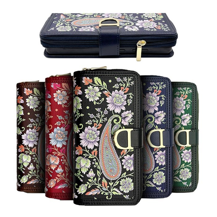 갤럭시 노트9 N960 다채로운 지갑 케이스 대량 수납 핸드폰 지퍼 다이어리