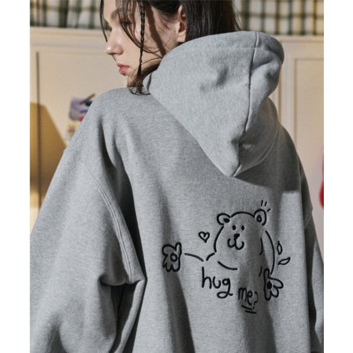 백화점 상품 꼼파뇨 Hug Me 자수 후드티 그레이 4135222