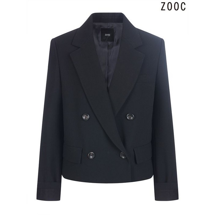 주크    더블버튼크롭자켓  V233MSF914 BK