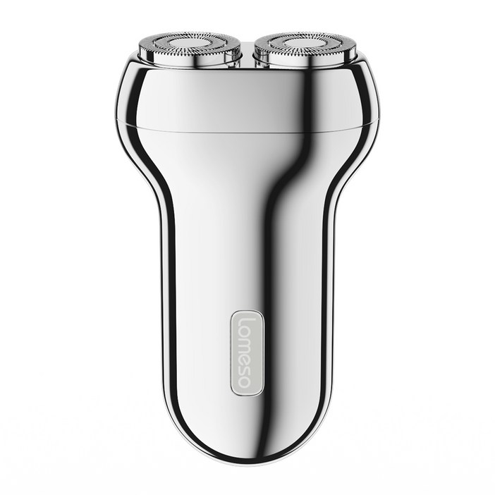 LOMESO 휴대용 전기면도기 미니 전동면도기 IPX7 방수형 남자 수염 충전식 무선 남성 여행용, 실버